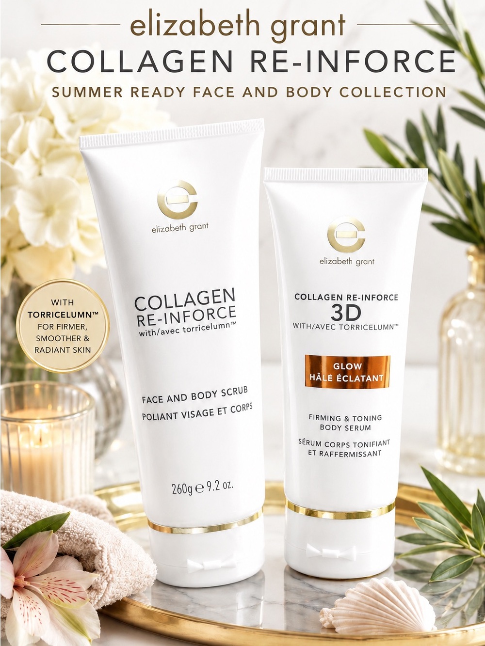 Elizabeth Grant Collagen Re-Inforce Face & Body Moisturizer Set — NEW